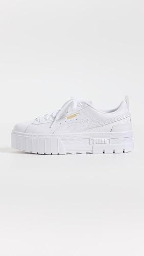 PUMA Womens Mayze Classic Platform Sneakers Shoes Casual - White thumbnail 5