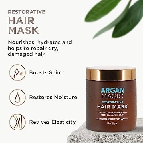 Argan Magic Restorative Hair Mask - Protein Rich Conditioning Hair Mask that Hydrates, Restores And Repairs Damaged Hair | Paraben Free, (12 oz) thumbnail 3