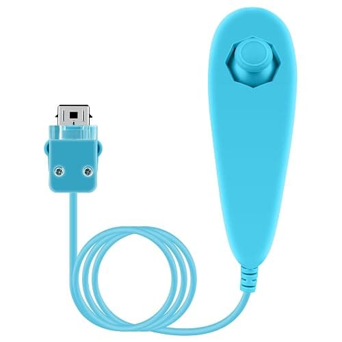 OSTENT Motion Based Wired Nunchuck Controller for Nintendo Wii Console Video Game Color Blue - Image 1