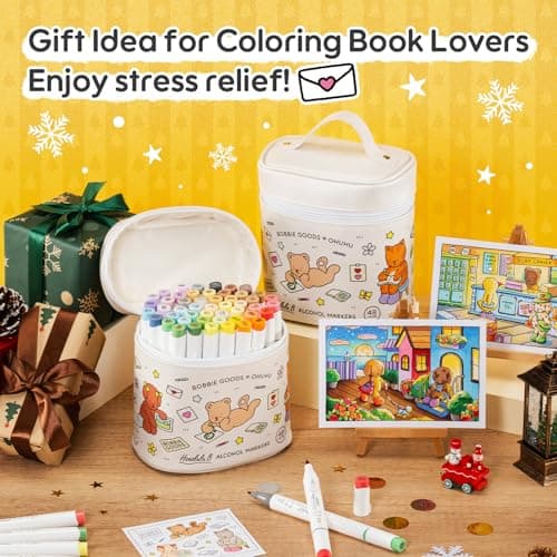 Ohuhu & Bobbie Goods Alcohol Markers, Co-branded 48-color Brush & Fine Alcohol Markers for Adult Artist Beginner Coloring Drawing Sketching Illustration, Honolulu B thumbnail 10