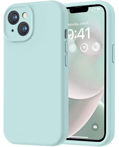 LOVE 3000 Designed for iPhone 14 Case, Premium Silicone with [Soft Anti-Scratch Microfiber Lining] Shockproof Protective Phone Case for Men Women Girls 6.1", Mint - Image 1