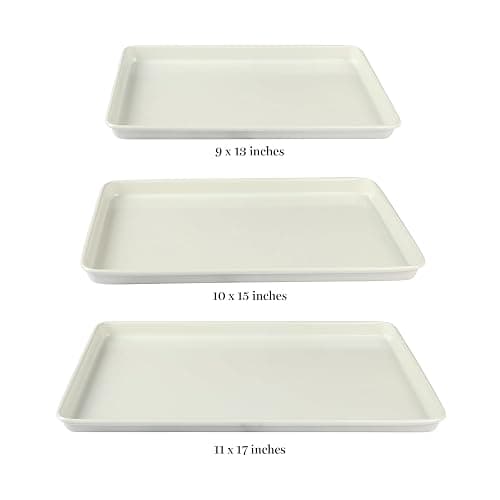 Martha Stewart Gallen 3-Piece Cookie Sheet Set – 13", 15", 17" Baking Pans, Ceramic Nonstick, PFA-Free, Carbon Steel – Oven Safe to 450°F, Warp-Resistant, Easy to Clean - Linen White thumbnail 4