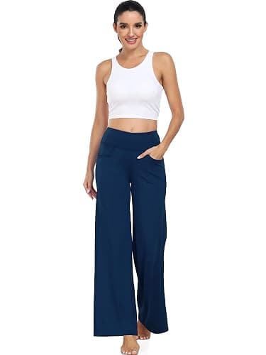 CADMUS High Waist Yoga Pants Women Wide Leg Pants with Pockets Stretch Dress Casual Lounge Petite/Regular/Tall thumbnail 5