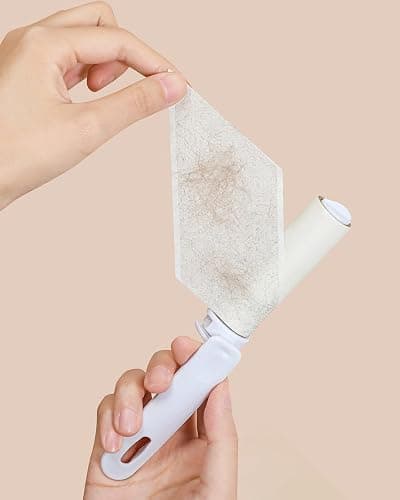 Mini Travel Lint Roller with Cover and 4 Refills Total 150 Sticky Sheets Compact Lint Roller for Purse Pocket Travel Essentials for Clothes Cute Pet Hair Pickup Roller (Pink) thumbnail 6