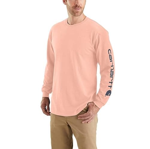 Carhartt Men's Loose Fit Heavyweight Long-sleeve Logo Sleeve Graphic T-shirt - Image 1
