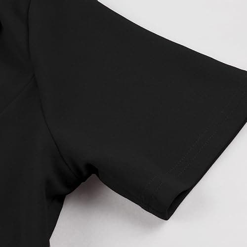 1950s Dresses for Women Vintage Rockabilly Retro Short Sleeve Tie Midi Dress Cocktail Party Evening Prom Gown thumbnail 4