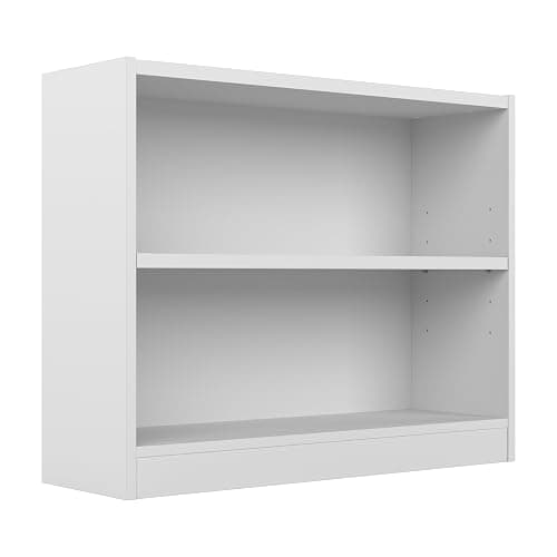 Bush Furniture Universal Small 2 Shelf Bookcase in White, Low Storage and Display Bookshelf for Home Office or Living Room Organization - Image 1