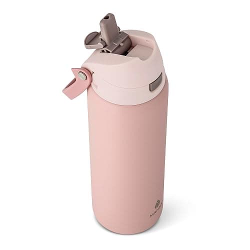 Manna Hydra Stainless Steel Insulated Water Bottle with 2-in-1 Lid - 32 Oz - Rose Quartz thumbnail 4