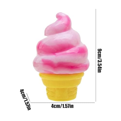 Ice Cream Squeeze Squishy, Ice Cream Cone Squishy, Slow Rise Sensory Fidget Toy, Easter Basket Stuffers Party Favors Summer Sensory Stress Relief #1-Saffron thumbnail 2