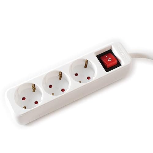 VALUE 3-Fach Steckdosenleiste mit Schalter, weiß, 6 m - Image 1