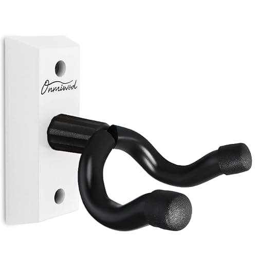 Onmiwod Guitar Wall Mount, White Hardwood Guitar Hanger, U-Shaped Guitar Wall Hanger Mount, Guitar Holder Hook Stand Wall for Acoustic, Electric Guitar, Banjo, Bass, Gift for Guitar Player - Image 1