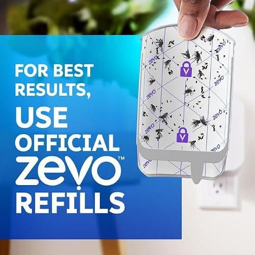 Zevo Flying Insect Trap & Cartridge - Plug in Fly Trap & Indoor Bug Catcher for Gnats, House & Fruit Flies - Mess-Free - Use in Any Room - Uses Blue & UV Light (1 Plug in Device & 1 Cartridge) thumbnail 4