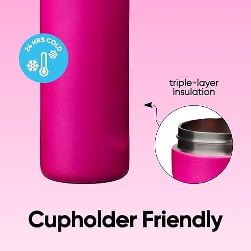Owala FreeSip Insulated Stainless Steel Water Bottle with Straw, BPA-Free Sports Water Bottle, Great for Travel, 24 Oz, Read My Lips thumbnail 5
