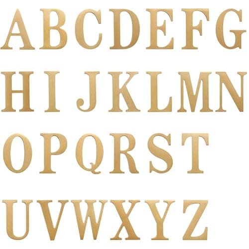 1.77 Inch Height Self Adhesive Solid Brass English Letters 45mm Wall sticker Gold Mail Box Numbers House Address Numbers Shop Studio Name DIY Combination For Wall Home Decor Hardware (Letter C) - C thumbnail 5
