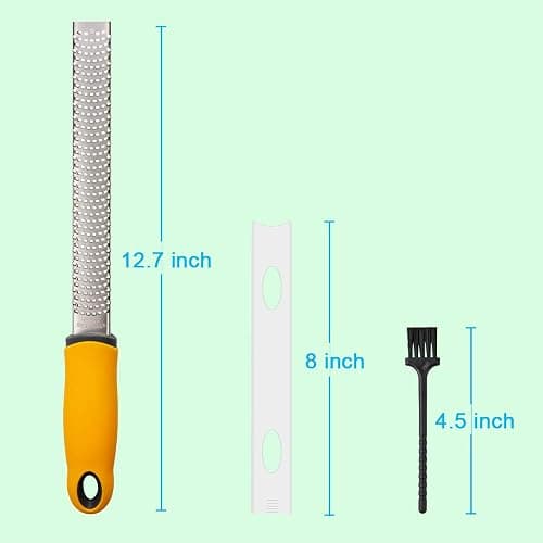 Lemon Zester, Hand Cheese Grater, Zester Grater with Handle, with Razor-Sharp Stainless Steel Blade, Protective Cover and Cleaning brush, Dishwasher Safe, by NSpring thumbnail 3