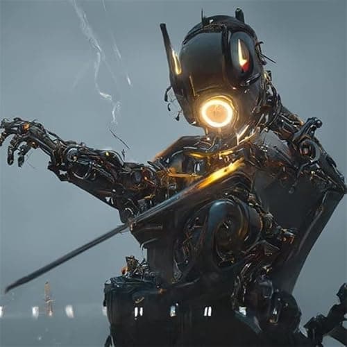 BIKETEK Cyberpunk Mask Cosplay, LED Light Futuristic Mecha Warrior Helmet, Sci-Fi Black Full Face Mask, Perfect for Halloween, Party (style 3) - Image 1