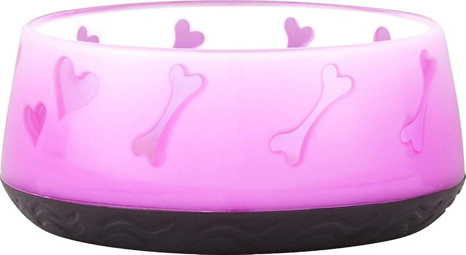 Dogit Non-Skid Dog Food and Water Bowl, Pink – BPA-Free Dish with Cute Hearts and Bones Design, Dishwasher Safe Pet Bowl, 4.9” Diameter, 10.1 fl. oz. Capacity – Durable & Stylish Bowl thumbnail 5