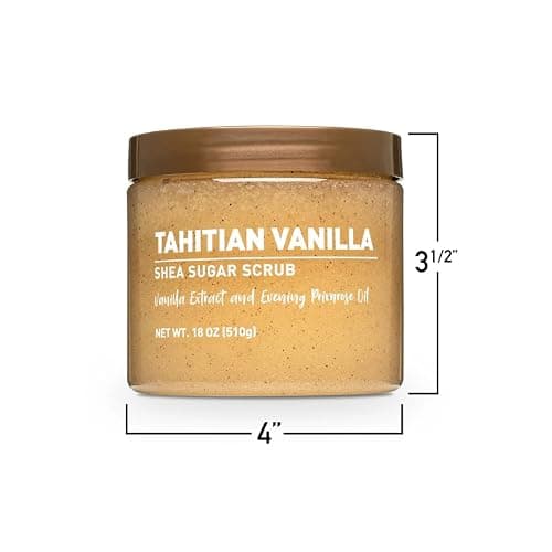 Tahitian Vanilla- Body scrub - With Shea Sugar – Exfoliating Sugar Scrub for Soft, Glowing Skin – Hydrating Body Polish, Smooth & Radiant Skin, Vanilla Scent for Women, 18 oz thumbnail 4