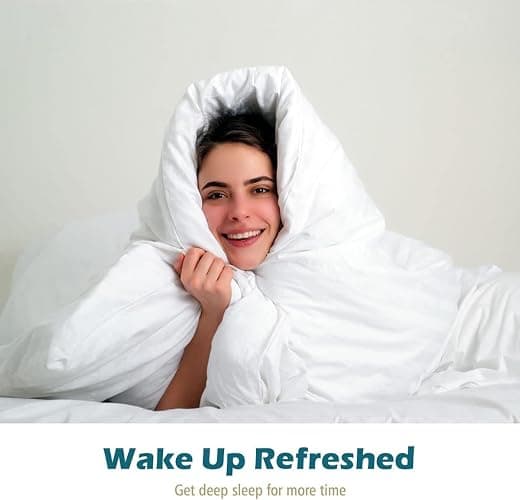 Cobnom® Luxury Organic Feather Down Comforter Twin Size, All-Season Duvet Insert, Fluffy High Fill-Power Down Feather Filled, 100% Cotton Cover, Medium Warm, Ivory White, 68x90 Inch thumbnail 8