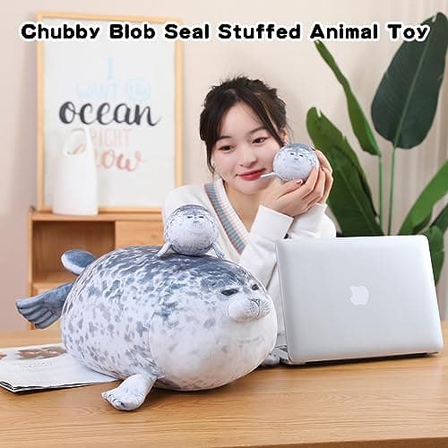 SQEQE Plushie Chubby Seal Plush Family Set, Mama & Baby Stuffed Animals Toys for Ages 3-8 - Ideal Christmas, Easter & Children's Day Gifts Ideas for Boys & Girls thumbnail 3