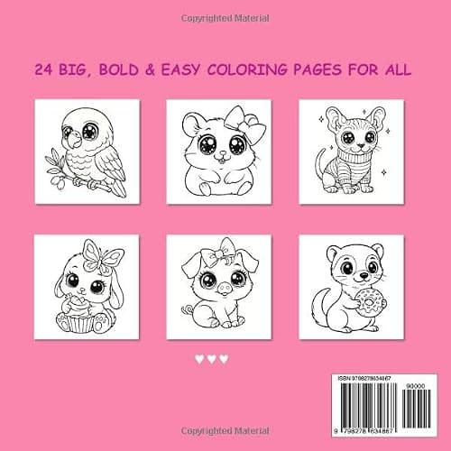CUTE PETS: BOLD & EASY COLORING BOOK thumbnail 2