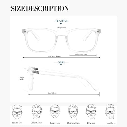 NZKNP Blue Light Glasses for Woman Men,Blue Light Blocking Glasses,Clear Glasses thumbnail 2