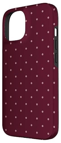 Mocha Cherry Polka Dots Summer Coquette Maroon Red Aesthetic Case for iPhone 15 thumbnail 2