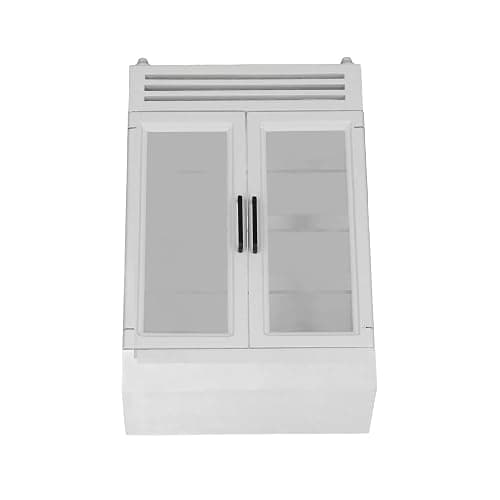 Wood Miniature Refrigerator, Portable Miniature Wood Fridge for 1:12 Dollhouse (White) thumbnail 9