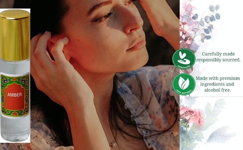 Amber Perfume Oil Roll-On – Long Lasting Alcohol Free Amber Oil Perfume for Women and Men, Essential Oil Based Fragrance, Clean Vegan Body Oil Roll On, 10 ml / 0.33 fl Oz thumbnail 2