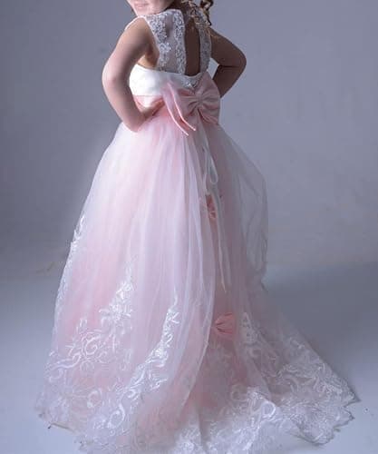 Princess Lilac Long Girls Pageant Dresses Kids Prom Puffy Tulle Ball Gown thumbnail 3