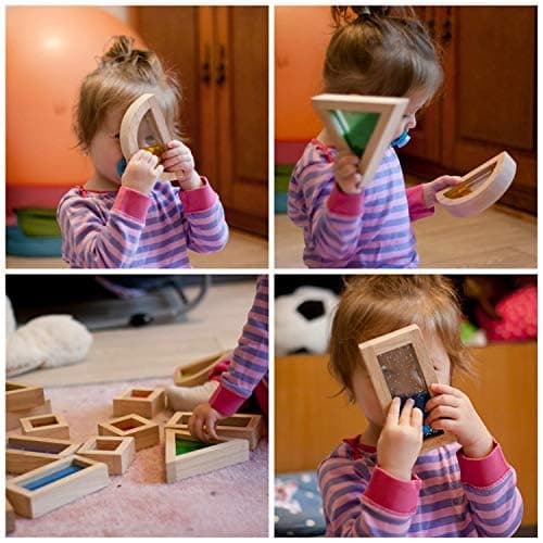 Large Wooden Building Blocks for Toddlers Baby Kids 16 Pcs Rainbow Blocks Geometry Sensory Stacking Construction Toys Set Colorful Preschool Learning Educational Toys for Boys & Girls… thumbnail 8