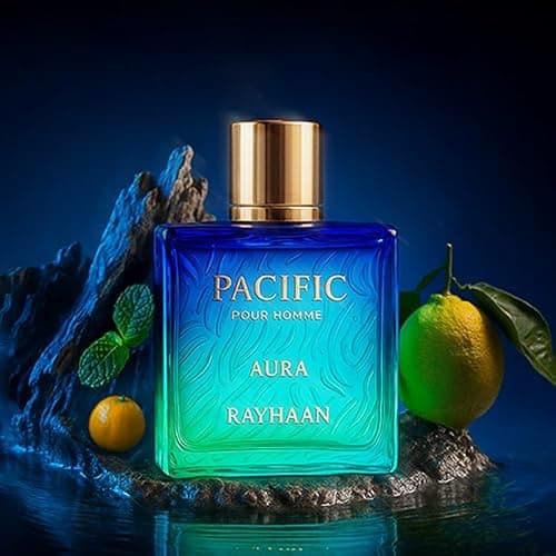 Rayhaan Pacific Aura - Citrus, Aromatic, Mint, Amber, Fresh - Eau de Parfum Spray for Men, 3.4 Ounce / 100 ml thumbnail 6