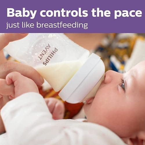 Philips Avent Natural Baby Bottles with Natural Response Nipples (Medium Flow, Flow 3), 9oz, 3-pack, SCY903/03 - Clear - 9oz - 3-pack thumbnail 2