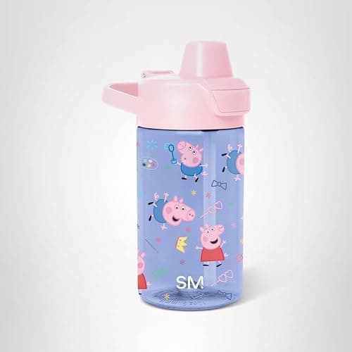 Simple Modern Peppa Pig Kids Tritan Plastic Summit Water Bottle | 12 oz BPA-Free Cup with Covered Leak Proof Straw Lid for Girls, Toddlers | Bubbles thumbnail 8