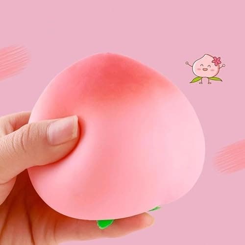 Peach Squishies, Peachs Fruit Slow Rising Soft Toy, Realistic Peach Shaped Fruit Squeeze Balls, Flexible Fidget Toys Decompression Gift for Adults Kids thumbnail 4