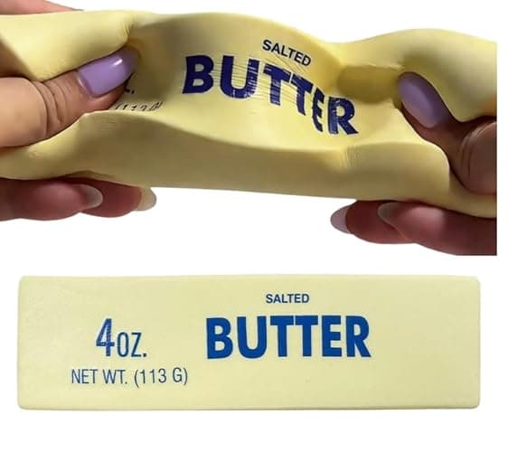 Slow Rebound Cute Butter Squeeze Stress Balls, Upgraded Squeeze Ball Realistic Butter Stick Soft Squeeze Toys, Upgrade Wet Slow Rebound Stress Relief Toy Stress Relief Fidget Toys (1 Pcs) - Image 1
