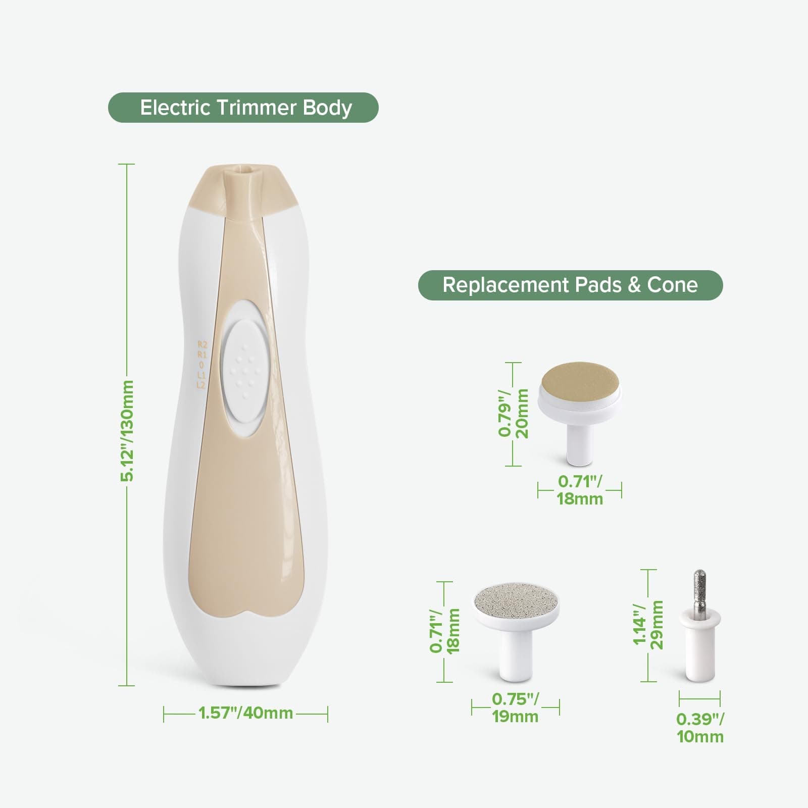 haakaa Baby Nail File Electric Baby Nail Care Set with LED Light, Baby Nail Clippers for Newborn/Infants/Adults Toes and Fingernails, 6 Replacement Heads & Storage Case, Acorn thumbnail 8