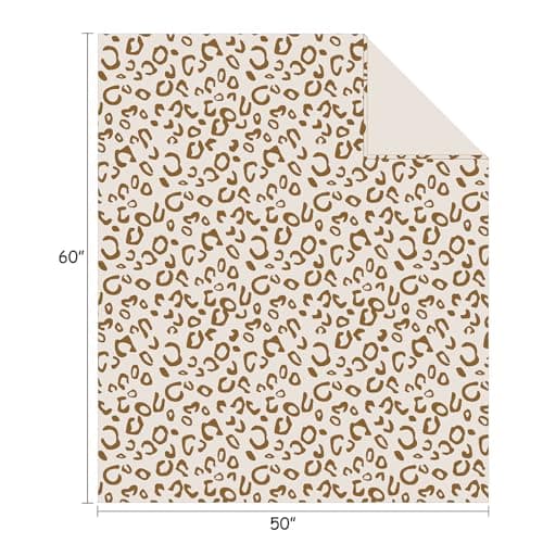 FY FIBER HOUSE Cheetah Print Blanket Flannel Fleece Throw Blanket with 3D Leopard Print, 50"X60", Brown thumbnail 8