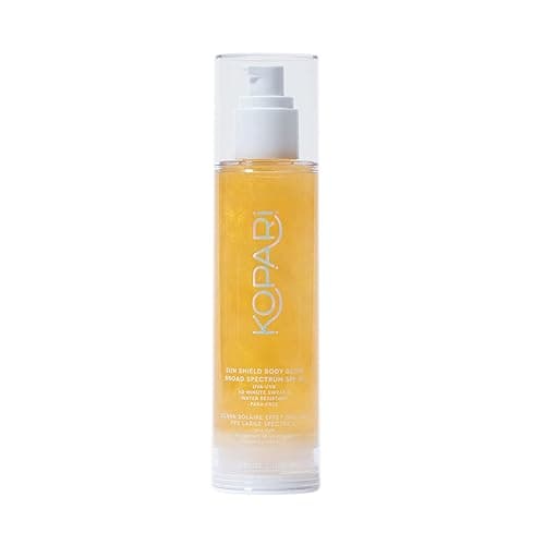 Kopari Sun Shield Body Glow, Broad Spectrum SPF 30, Lightweight Shimmering Gel Texture Absorbs Quickly, Non Sticky, Glowing Results, Golden Amber 5 oz - Golden Amber thumbnail 7
