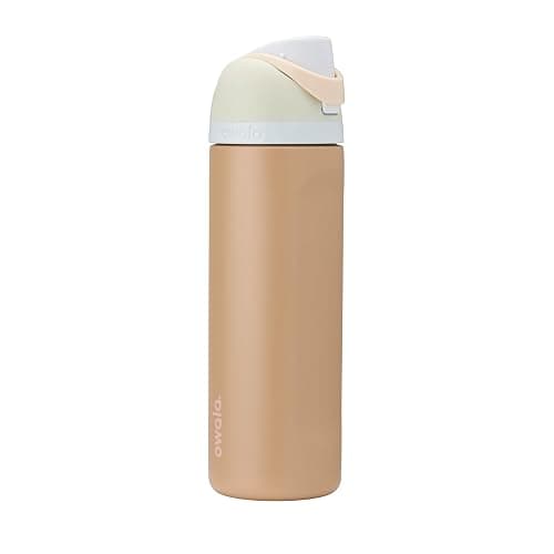 Owala FreeSip Insulated Stainless Steel Water Bottle with Straw for Sports and Travel, BPA-Free Sports Water Bottle, 24 oz, Mint/Brown, Muddy Buddy - Image 1