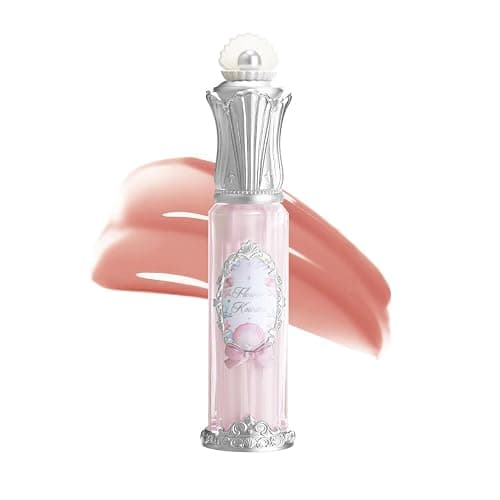 Flower Knows Shell's Jewel Nourishing Lip Glaze,Hydrating Pinky Apricot Lip Gloss with Hyaluronic,Moisturizing Plumping Oil,Non-Sticky for Girls & Women,0.16 Fl.Oz(P01 Champagne Pearl) - Image 1