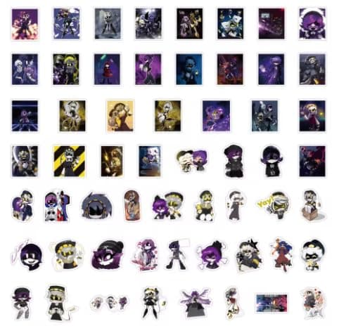 110Pcs Anime Stationery Stickers Murder Drones Chibi Cute Kawaii Sticker Stationery Student Cartoon Manga Waterproof Graffiti Decorate thumbnail 3