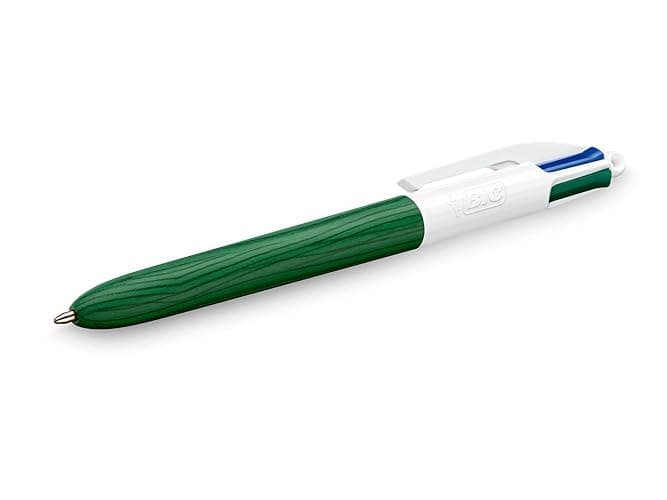 BiC 4 Colours Wood Style Retractable Ball Pens Medium Points (1.0 mm) with Wood Effect Barrel - Pack of 5,Black,Blue,Navy (510991) thumbnail 5