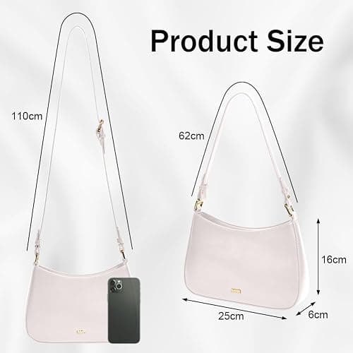 Aucuu Handtasche Damen, Umhängetasche Damen Klein Handtasche, Y2K Crossbody Bag, PU Leder Schultertasche, Mini Hobo Bag Retro Achsel Tasche, Shoulder Bag für Dating Party Einkaufe - #4 Weiß thumbnail 2
