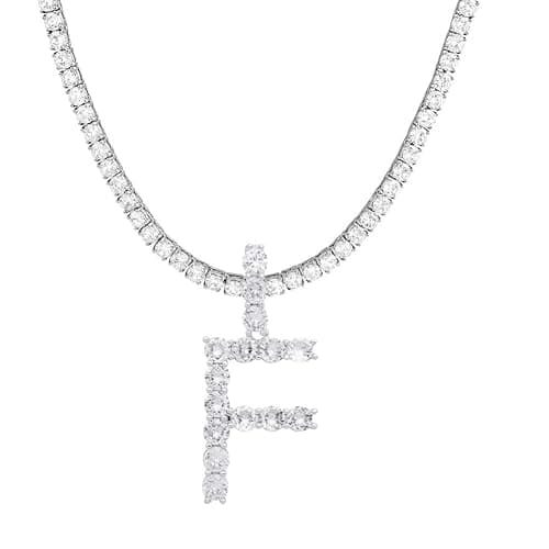f pendant tennis necklace  - Image 1