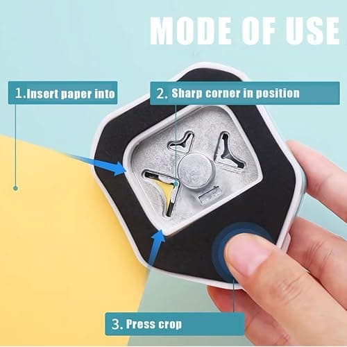 FUYOAL Corner Rounder Punch, 3 in 1 Corner Cutter Corner Paper Punch Card Making, Scrapbooking, Paper Craft (4mm, 7mm,10mm, Blue) thumbnail 4
