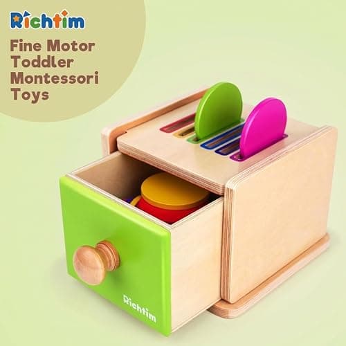 Montessori Toys for 1-3 Year Old: Color Sorting Wooden Drawer Box Toy for Toddlers, Object Permanence and Fine Motor Sensory Toy, 12-18 Months Busy Board Matching Game for Baby Boys and Girls Gifts thumbnail 7