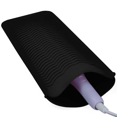 1Pack Silicone Heat Resistant Mat Pouch for Hair Straightener, Curling Iron, Flat Iron and Hot Hair Tools Black - Image 1