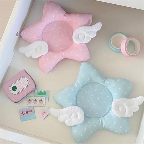 Y2K Drink Coasters Set of 2, Cute Star with Angel Wings Drink Cup Coasters for Desk Decor, Cushioned Coaster for Mugs for Girly House Decor Gift Photo Prop (Wings) thumbnail 8