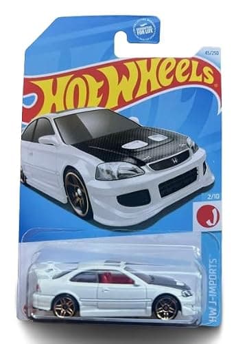Hot Wheels Honda Civic Si, 1:64 Scale, White, J-Imports Series 2/10 - Image 1